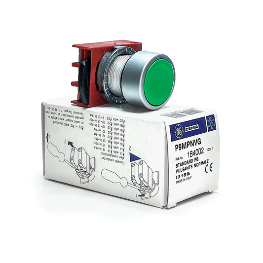 Pulsante normale General Electric CEMA P9MPNVG – Verde